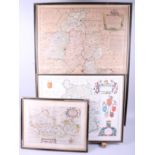 T Kitchen: an 18th century hand-coloured map of Oxfordshire, a Saxton map of Berkshire and a modern
