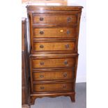 A Georgian design mahogany chest of six drawers, 21" wide