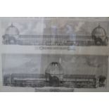 An International Exhibition 1862 print, sectional views of nave and eastern transept, 32" x 44",