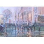 David Lloyd Smith, 05: watercolours, "Tragetto in the fog", 14" x 21", in wash line mount and