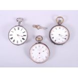 A silver cased key-wound pocket watch, a Pearce & Sons pocket watch and one other