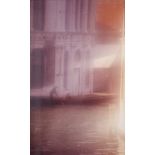 A set of four colour photographs, views of Venice, in gilt frames, and a pair of prints, views of