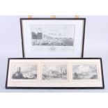 A 19th century aquatint, view of the Brighton Chain Pier, three 19th century engravings, Welsh