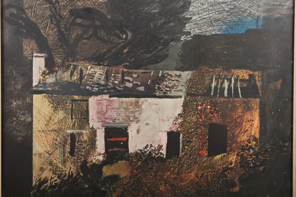 After John Piper: two colour prints, landscapes, and an Andrew Vagel wax resist study, Church Farm