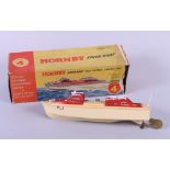 A Hornby model four-speed boat, in box with key