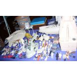 A Star Wars model AT-ST, Millennium Falcon, X-Wing and other model vehicles, a quantity of Star Wars