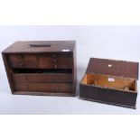 A seven-drawer tool chest containing callipers, clock and watch parts, pliers, tweezers and