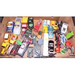 A quantity of model vehicles, mostly die-cast, including a Matchbox K-45 Marauder and a Corgi Jaguar