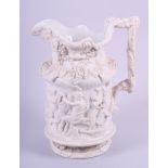 A Charles Meigh Silenus jug with relief decoration, 11 1/4" high