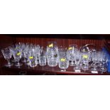 A cut glass part table service, four presentation tumblers and other cut glass, various
