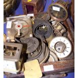A quantity of clock movements (for restoration purposes) including a carriage clock with case and