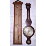 An Admiral Fitzroy oak cased barometer and a mahogany cased barometer