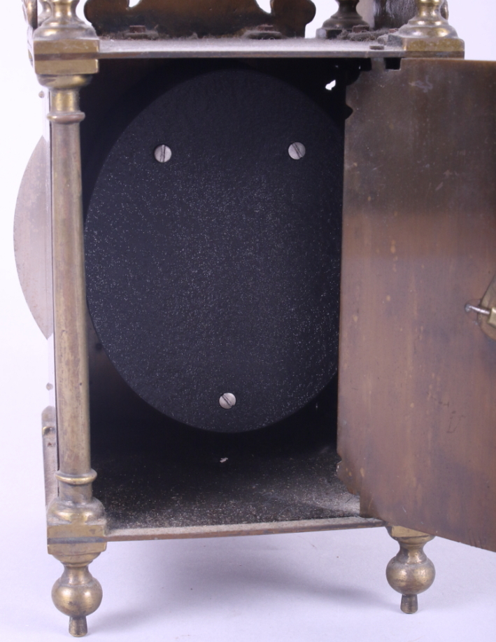 A well reproduced lantern clock, 12" high - Image 3 of 3