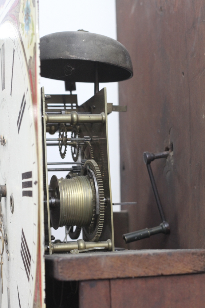 An early 19th century figured mahogany long case clock with painted arch top dial and eight-day - Image 4 of 4