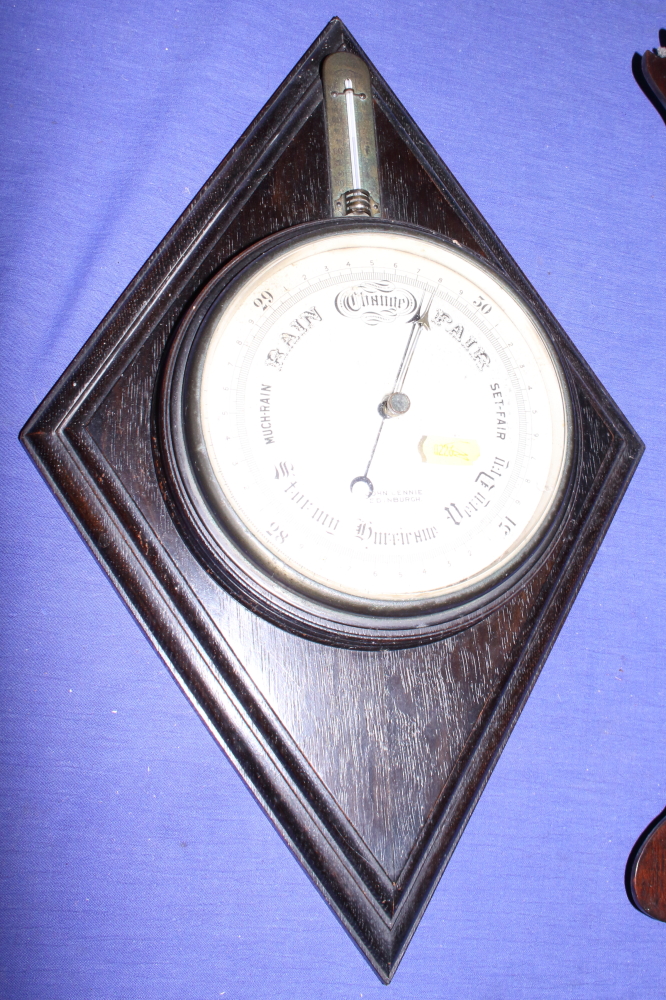 An early 20th century mahogany framed mirror and a John Lennie barometer - Image 2 of 2