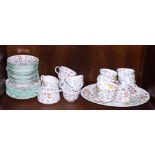 A Minton bone china "Haddon Hall" pattern part tea service for twelve
