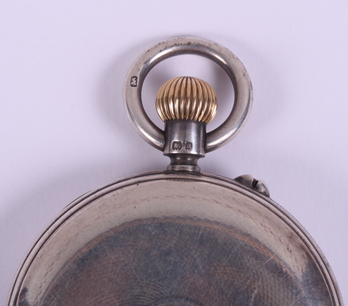 A 19th century silver cased open-faced pocket watch with silvered dial, Roman numerals and - Image 9 of 15