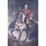 A mezzotint of the Duke of Wellington on horseback, in gilt frame