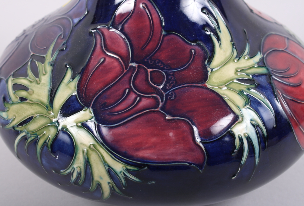 A Moorcroft "Anemone" pattern squat vase, designed by Sally Tuffin, 7 1/2" high - Image 2 of 3