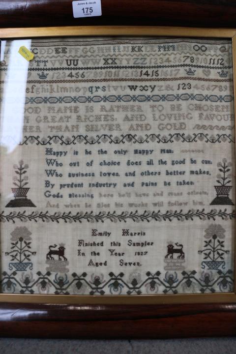 An alphabetical and numerical sampler, by Emily Harris, dated 1827, in rosewood frame, and another - Image 4 of 20
