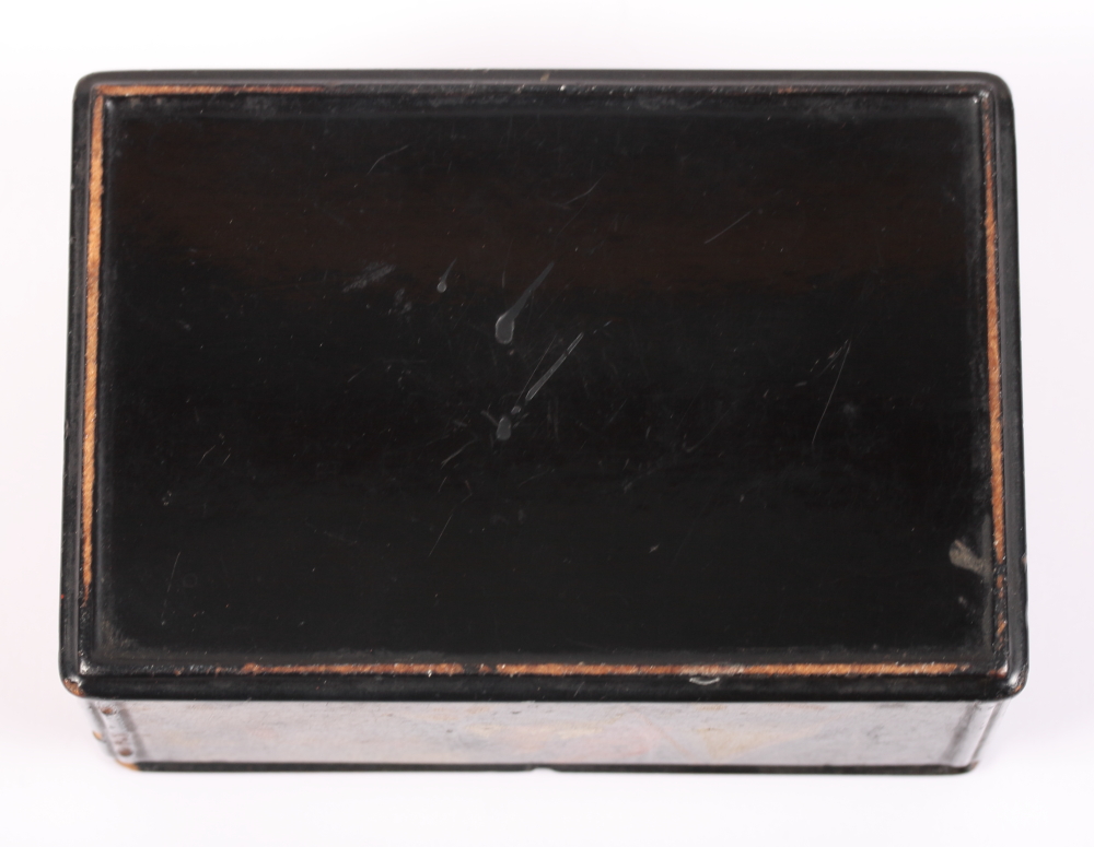 A mid 19th century Russian Fedoskino? lacquer snuff box with rural scenes and Imperial crest to - Image 9 of 10