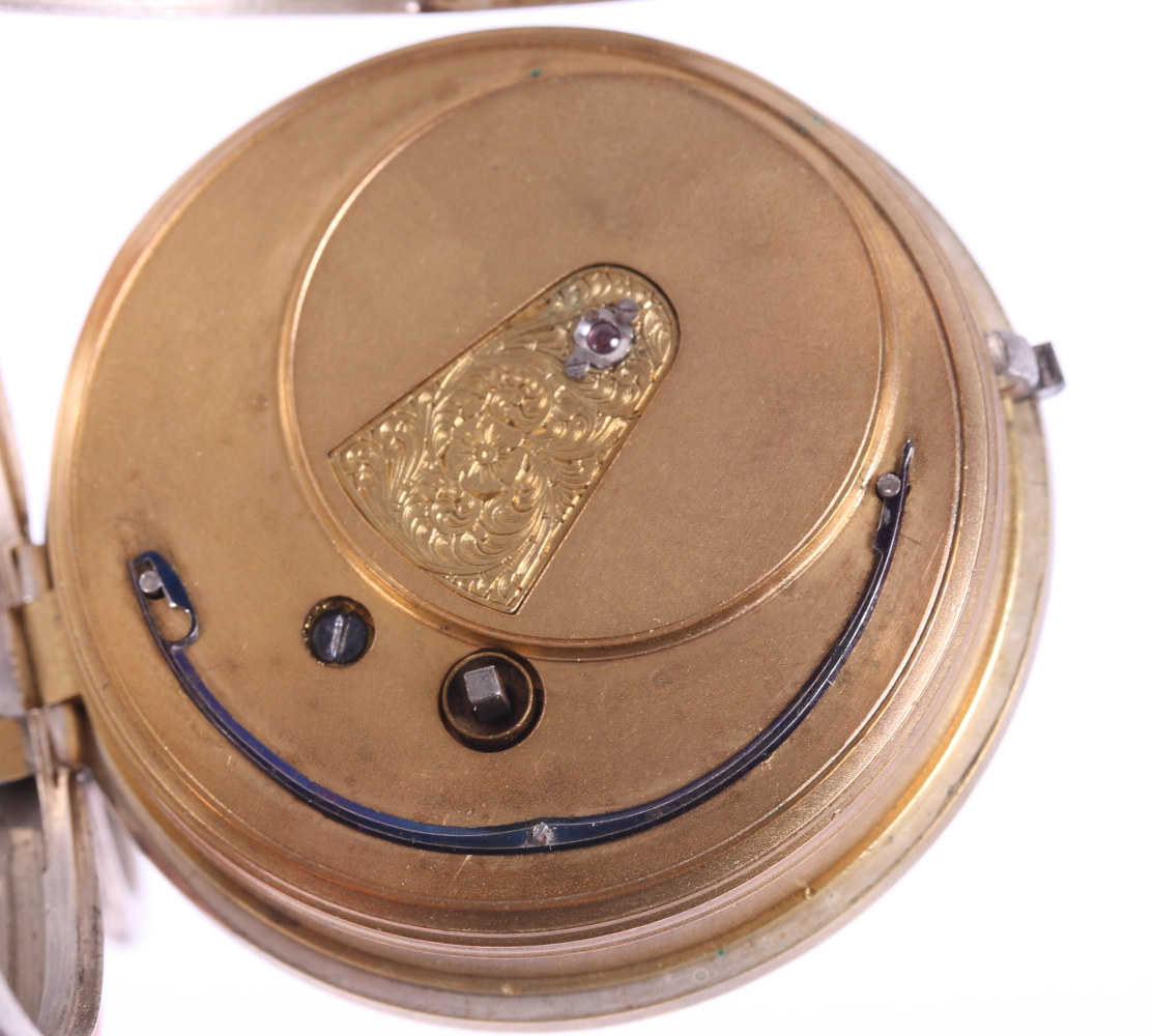 A 19th century silver cased open-faced pocket watch with silvered dial, Roman numerals and - Image 5 of 15