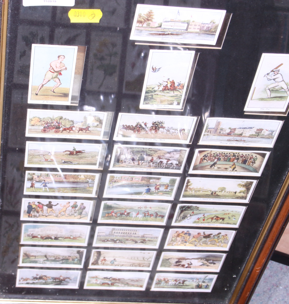 A quantity of framed cigarette cards, including football players, ancient artefacts and other - Image 5 of 6