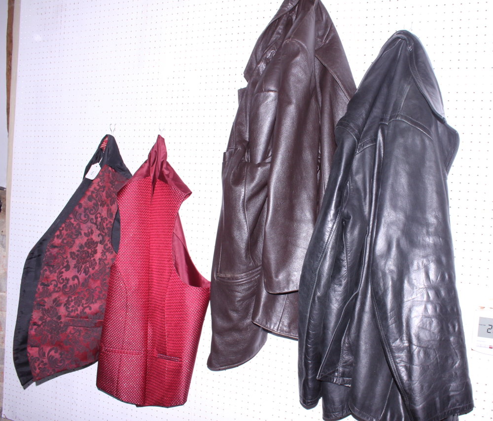 A "Major Design Korporation" leather jacket, size XL, a Michael Lawrence leather Jacket, size XL and