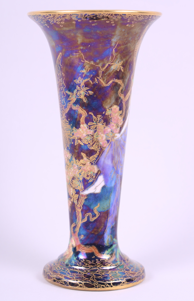 A Wedgwood Fairyland lustre "Butterfly Woman" pattern trumpet vase, designed by Daisy Makeig- - Image 2 of 10