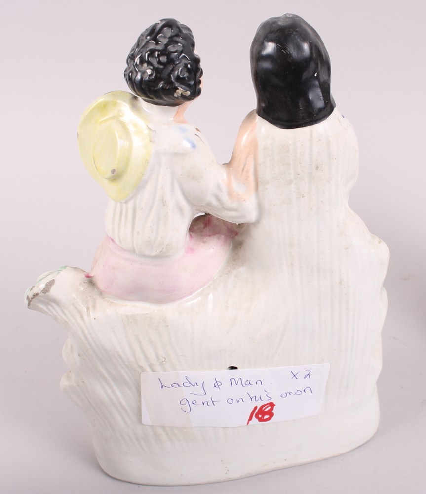 Two 19th century Staffordshire figure groups, an Uncle Tom Staffordshire figure and another group, - Image 9 of 14