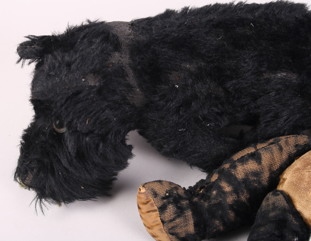 An early 20th century straw filled teddy bear and a West Highland Terrier soft toy - Image 2 of 3