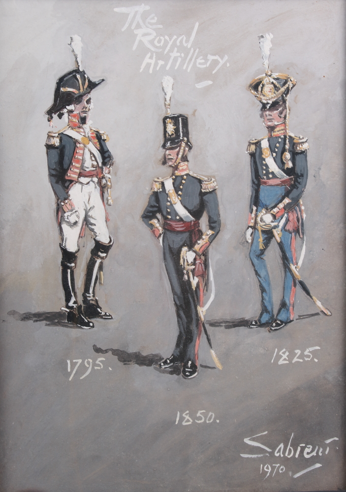 Sabreur, 1970: a pair of gouache on coloured paper, "Royal Horse Artillery", uniforms 1793 to - Image 3 of 3