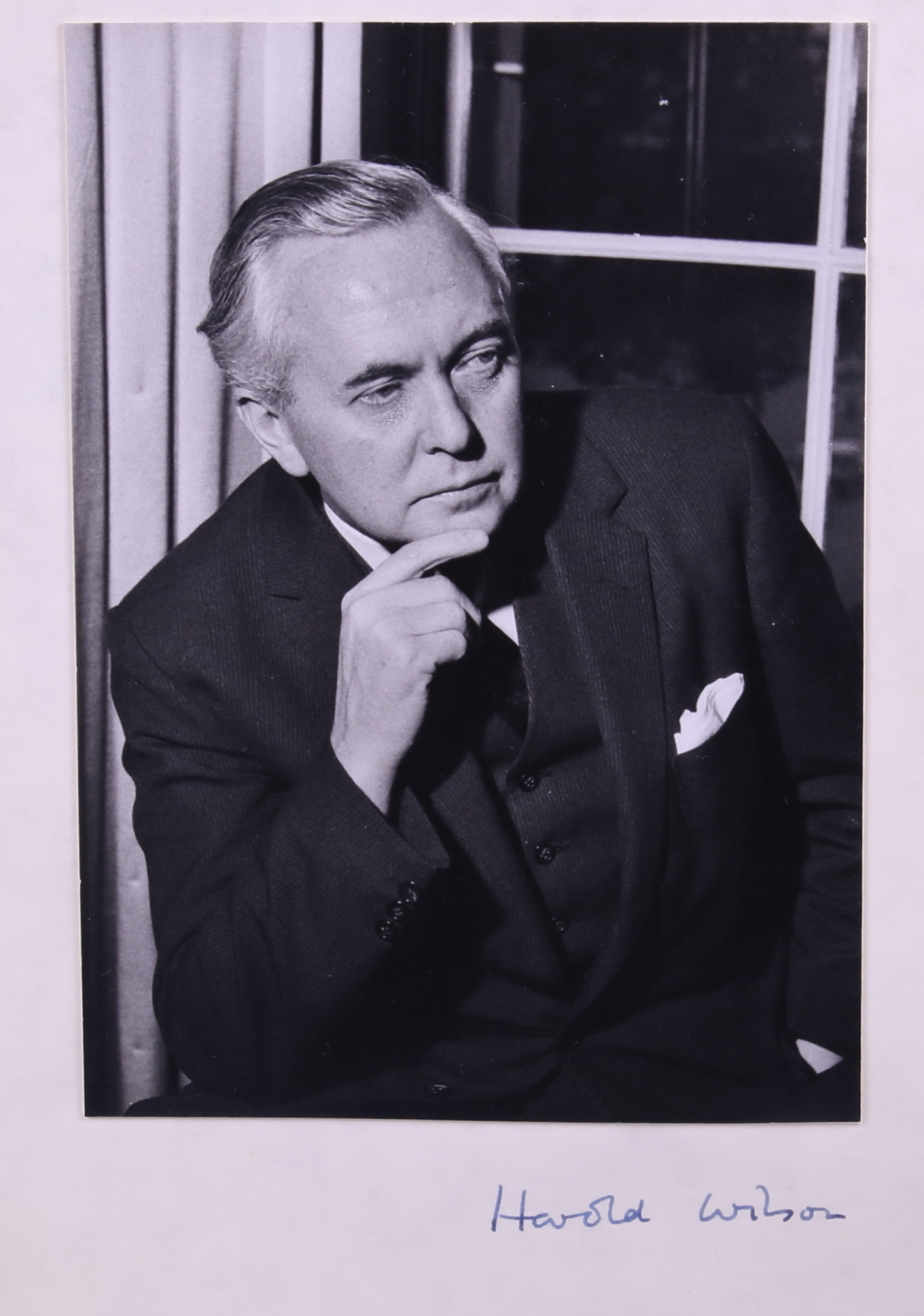 A photograph of Harold Wilson with signature, and a print of Arthur Harris - Image 3 of 3