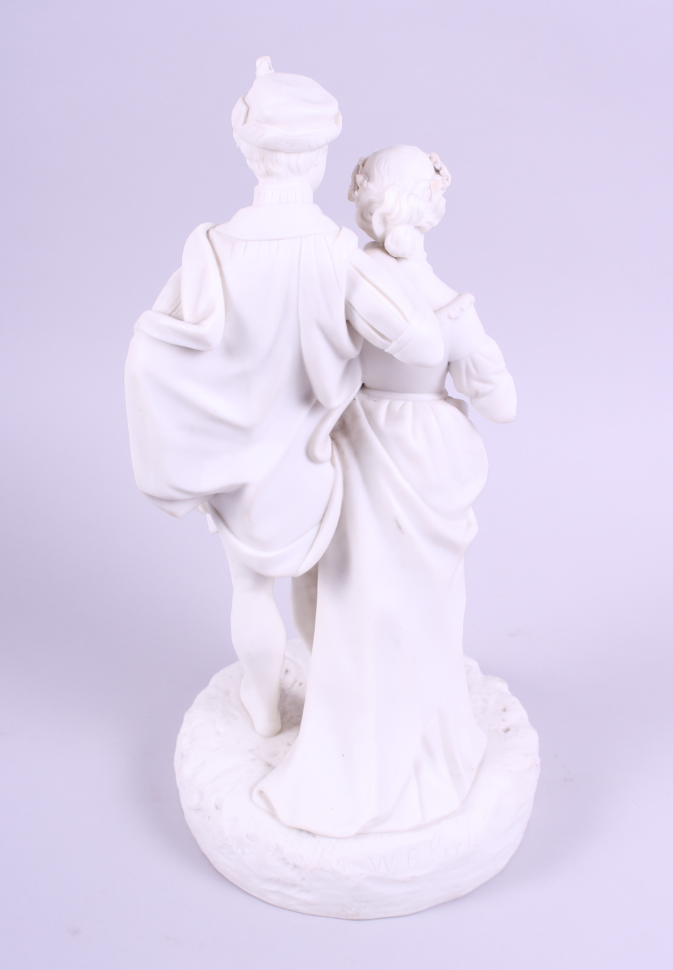 A 19th century Royal Worcester Kerr and Bins Parian figure group, 12 1/2" high - Image 3 of 6