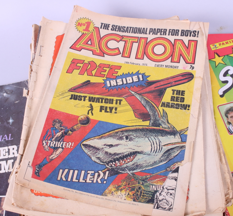 A No1 "Action" comic from the British weekly series, dated 14th February 1976, other issues, various - Image 2 of 2