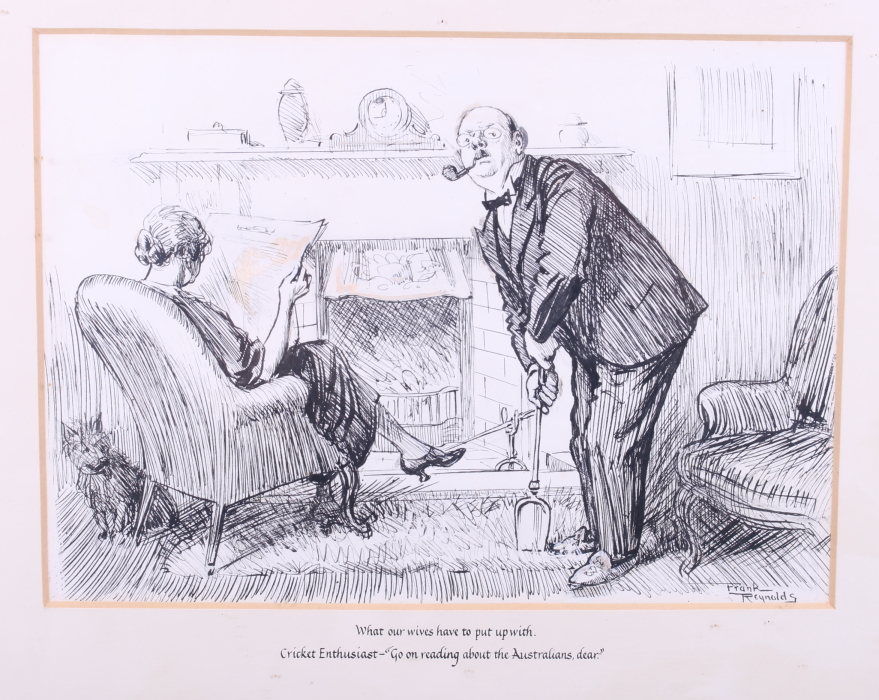Frank Reynolds: two pen and ink drawing illustrations for Punch, "pretty play at Putney", 6 1/2" x 9 - Image 3 of 6