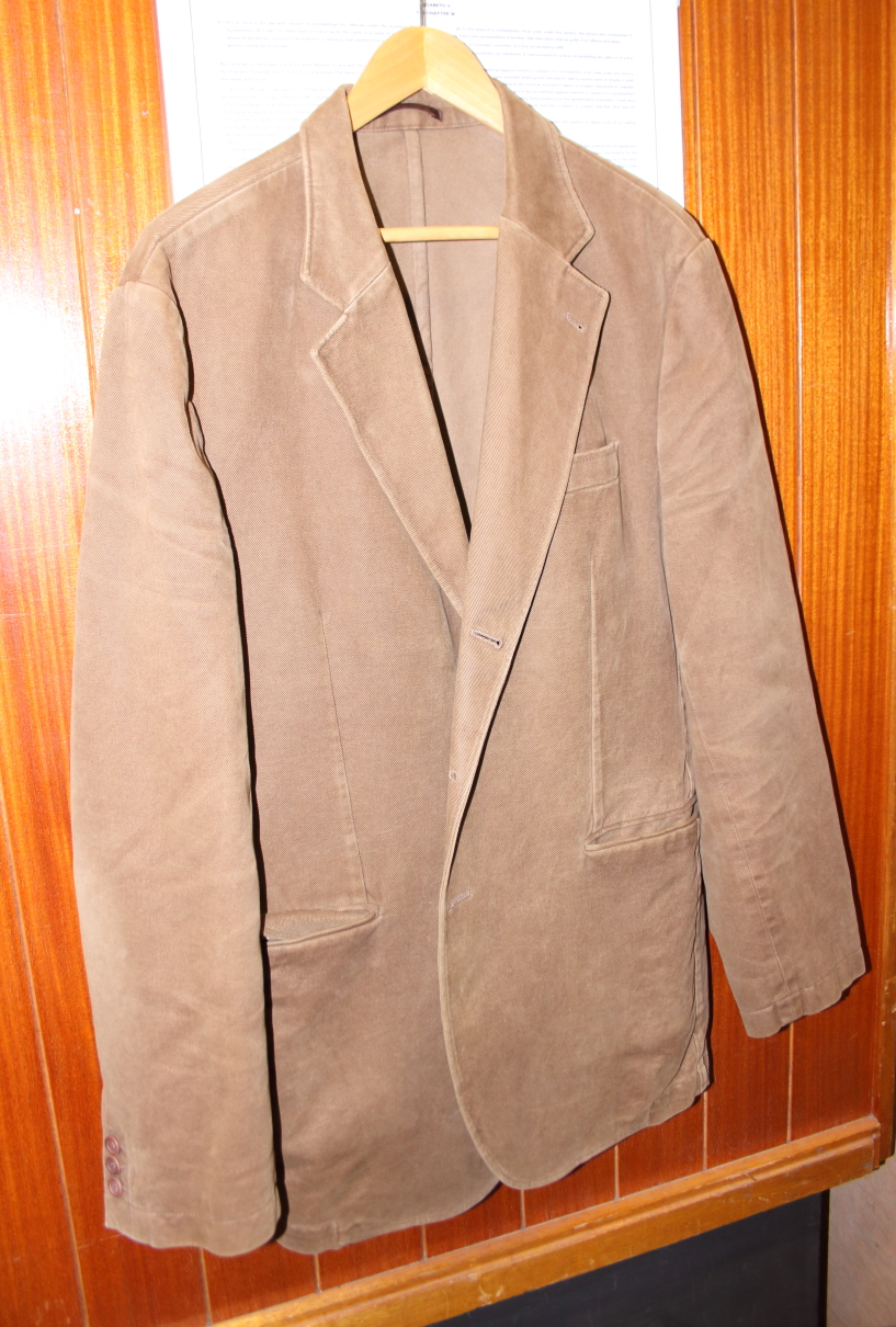 A pair of lady's Burberry jeans, a Charles Tyrwhitt blazer, a Massimo Dutti corduroy jacket, an