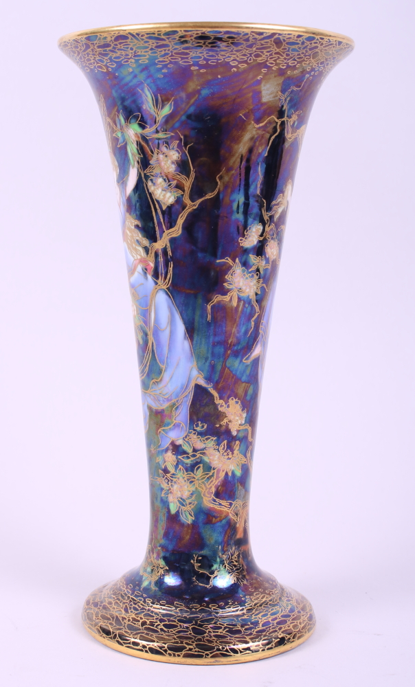 A Wedgwood Fairyland lustre "Butterfly Woman" pattern trumpet vase, designed by Daisy Makeig- - Image 2 of 11