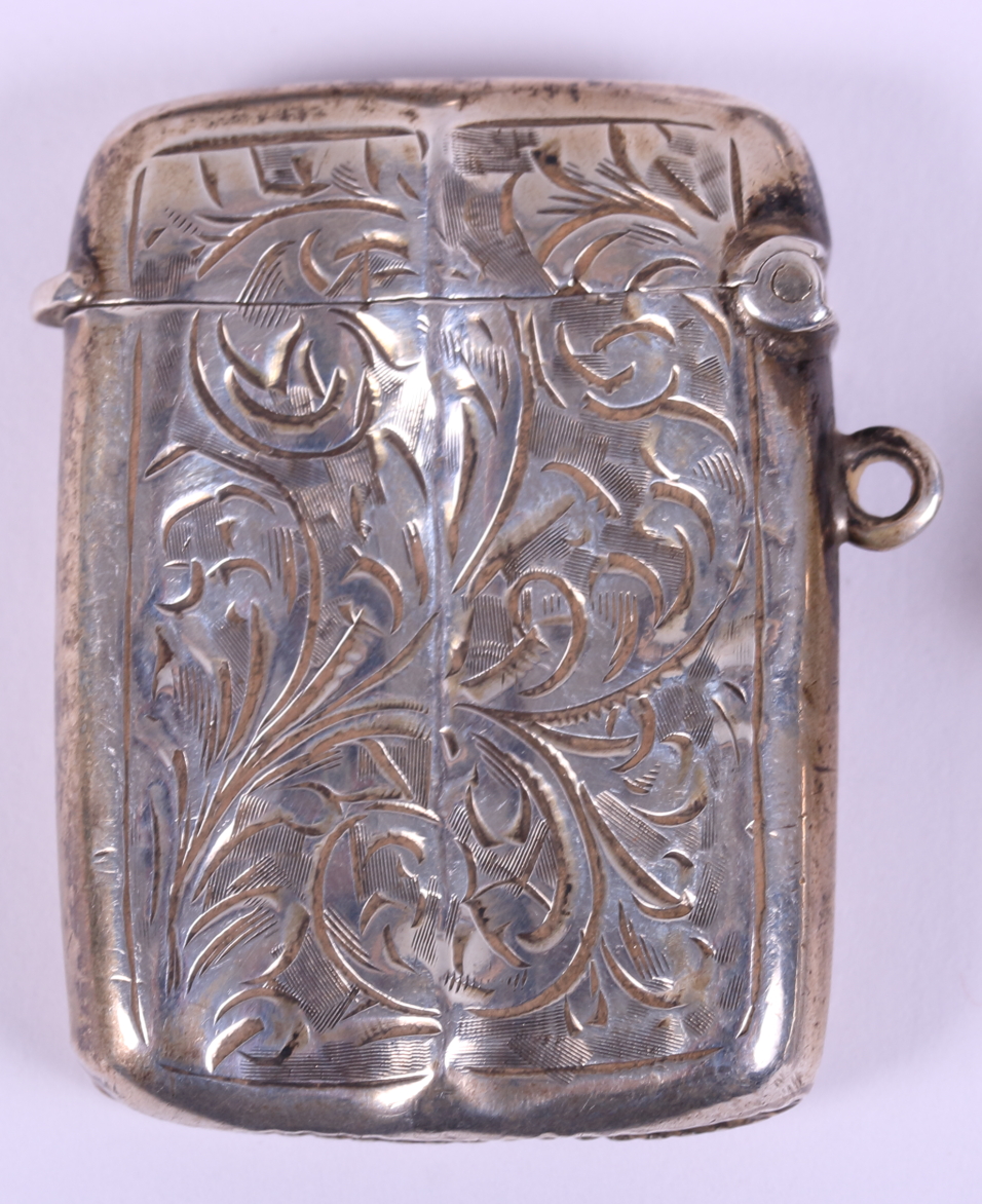 Four silver vesta cases, various, and a silver plated vesta case - Image 4 of 10
