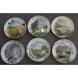 Twelve Royal Worcester months of the year plates, by Peter Barrett, a Doulton and Slaters vase (