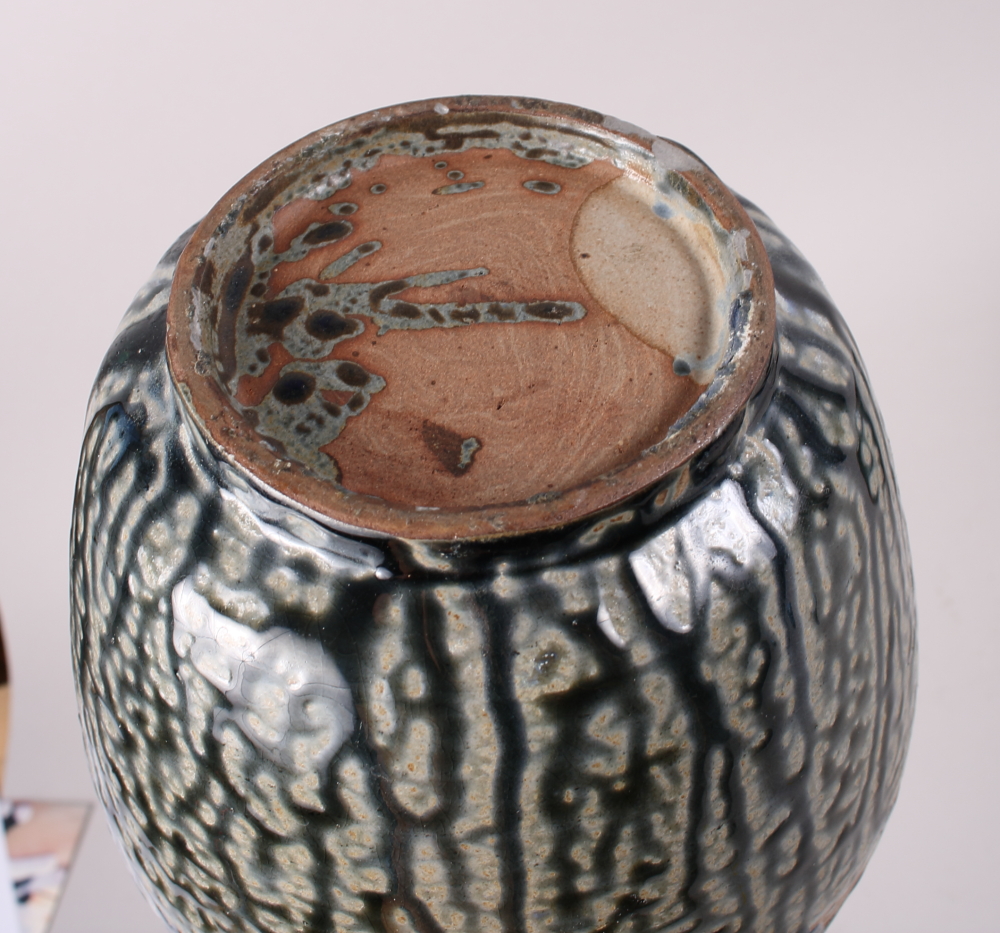 A Chinese "Ming" glazed pottery baluster vase and a similar smaller ginger jar - Image 7 of 11
