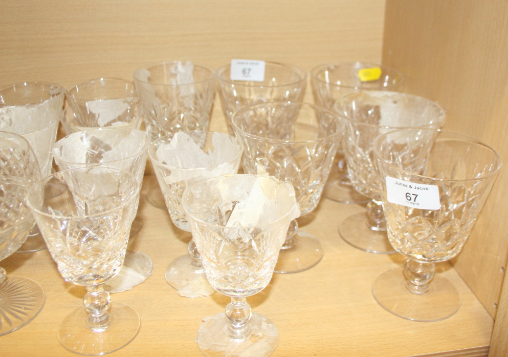 Five gilt glass wines, three goblets, four sundaes, a decanter and other glass - Image 4 of 4
