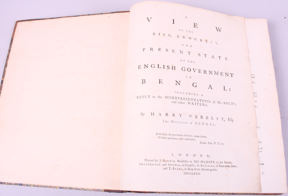Verelst: "A view of the rise, progress, and present state of the English government in Bengal", - Image 2 of 2