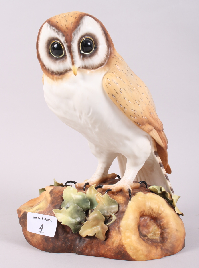 A Royal Crown Derby model of a barn owl, by J Bryan, in box