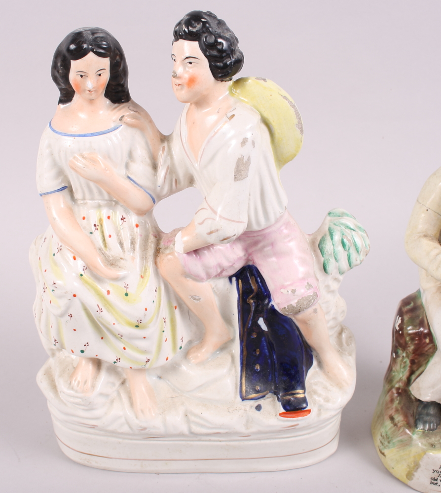 Two 19th century Staffordshire figure groups, an Uncle Tom Staffordshire figure and another group, - Image 8 of 14