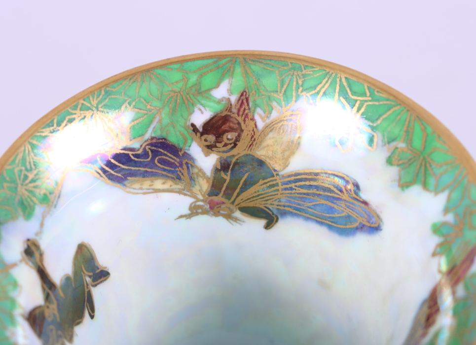 A Wedgwood Fairyland lustre "Butterfly Woman" pattern trumpet vase, designed by Daisy Makeig- - Image 6 of 10