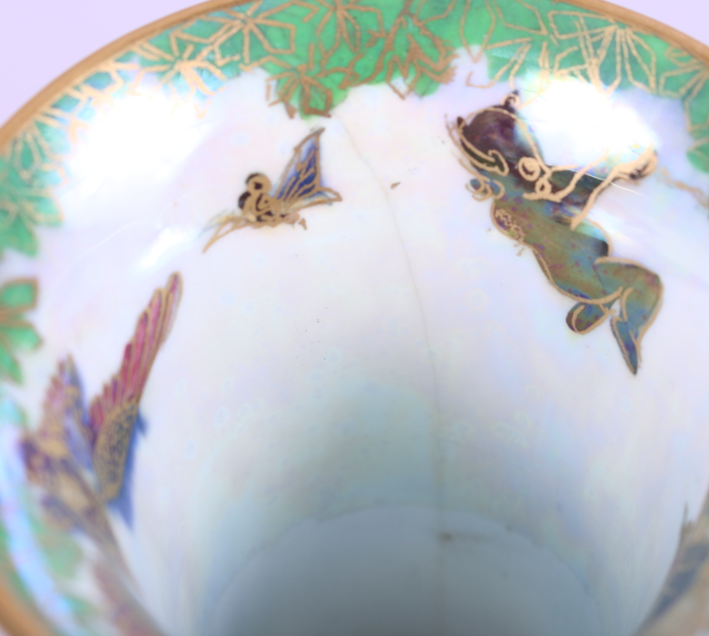 A Wedgwood Fairyland lustre "Butterfly Woman" pattern trumpet vase, designed by Daisy Makeig- - Image 9 of 10