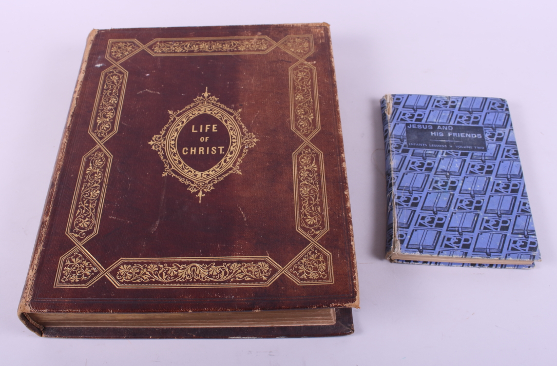 “Fleetwood’s Life of Christ", illust, bound in a brown calf, and one other vol, "Jesus and his