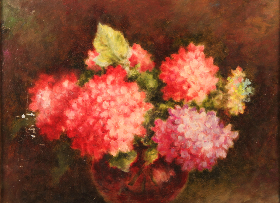 An oil on canvas still life, flowers in a vase, 17 ½” x 13 ½”, another similar, a quantity of - Image 2 of 12