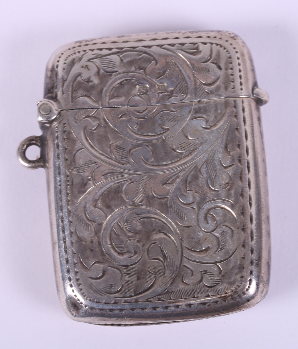 Four silver vesta cases, various, and a silver plated vesta case - Image 7 of 10